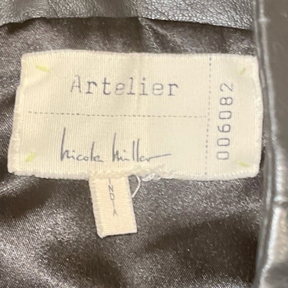 Nicole Miller Leather Embroidered Mini Skirt Size 2 - Picture 9 of 10